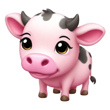 pink cute cow chibi  sticker