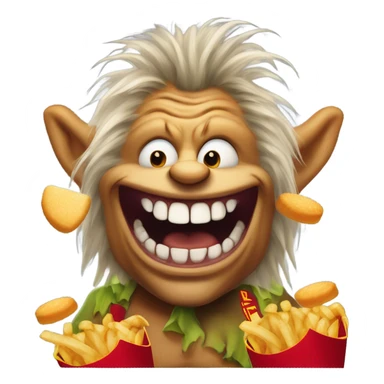 ugly troll eating mcdonald’s sticker