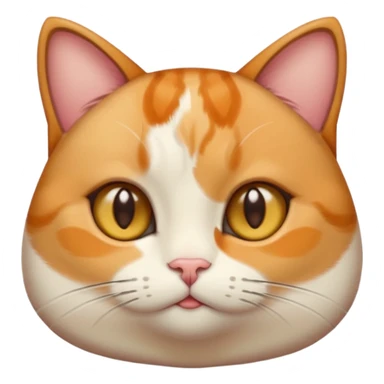 calico cat with cute slim face, small head, hazel eyes, and short but chubby body sticker