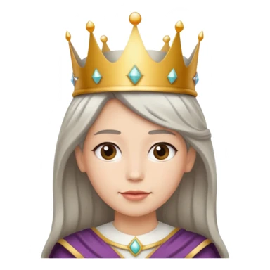 Wearing a crown. salt pepper hair sticker
