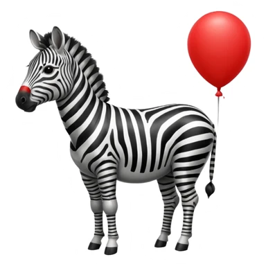 zebra holding red balloon sticker