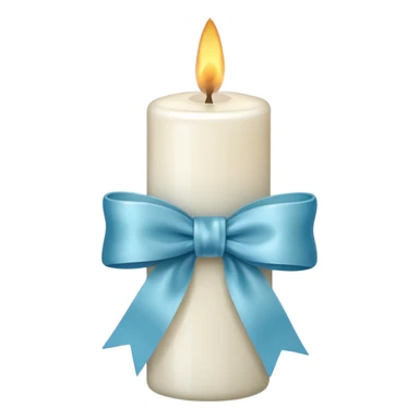 Candle with bow sticker