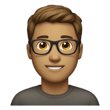 Brown short haired guy whit glasses white skin sticker