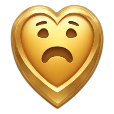 Golden badge with a heart  sticker