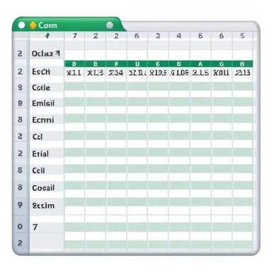 spreadsheet with data cells and formulas sticker