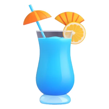 blue curaçao tropical cocktail in a hurricane glass sticker