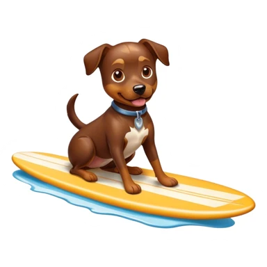 dog surfing on chocolate  sticker
