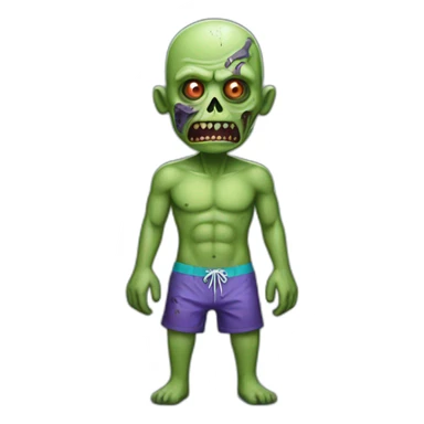 zombi wearing a swimming trunks sticker