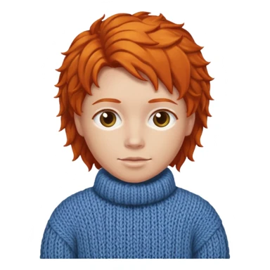 Knitted ginger hair face sticker
