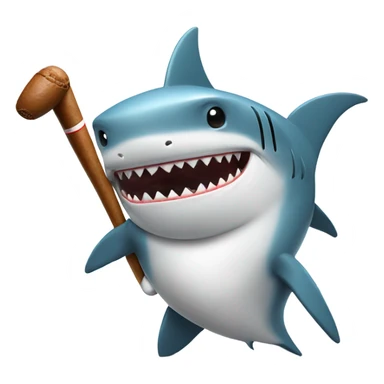 Shark playing golf with cigar sticker