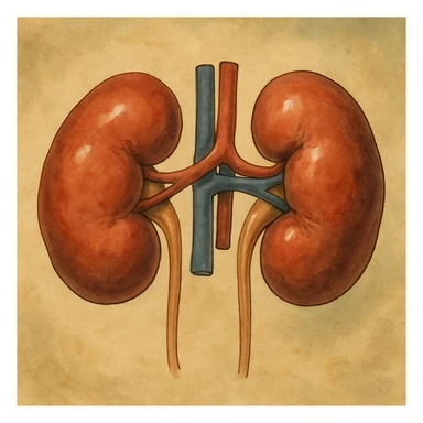 realistic kidneys, ghibli style with natural shading sticker