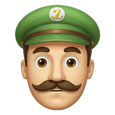 luigi with a  big mustache sticker