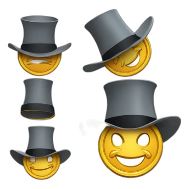 gray bitcoin coin retro disney character cylinder hat sticker