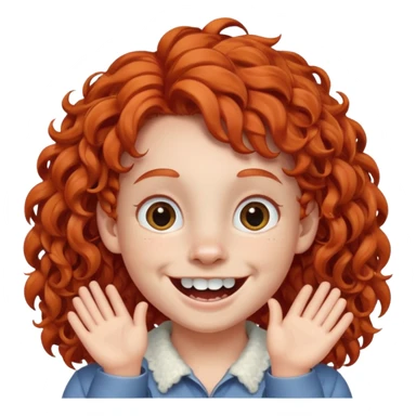 kid with teeth braces bunny eared red haired curly big braces sticker