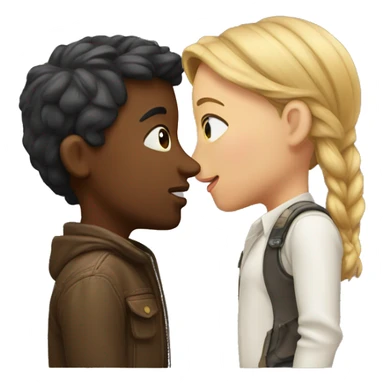 Kiss man and girl sticker