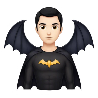 black hair tall man with bat wings sticker