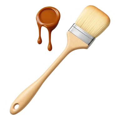 Beige fully silicon pastry brush for applying sauce  sticker