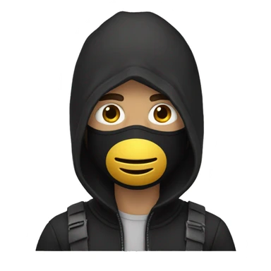 A guy with a jlack mask sticker