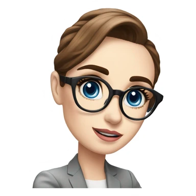 Lily collins blue eyes wearing glasses in a business meeting  sticker
