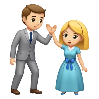 Woman bows to husband  sticker
