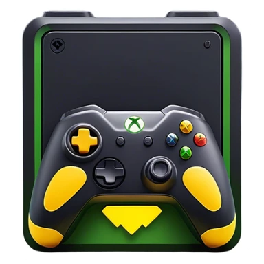 Clash of Clans aesthetic: Cinematic Playful Xbox Series X Console Portrait Emoji, rendered in a 3D vector-style similar to standard emojis with minimal shading and bold, simplified shapes. A compact, distinct form with signature details, softly glowing with a modern gaming energy charm. Simplified yet unmistakably iconic, highly detailed and consistent, glowing with a soft radiance and high shine. Stylized with a touch of next-gen innovation and a soft glowing outline, capturing the essence of a beloved gaming relic with a friendly, playful manner! sticker