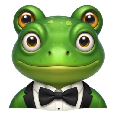 frog without dress, wearing only bowtie sticker