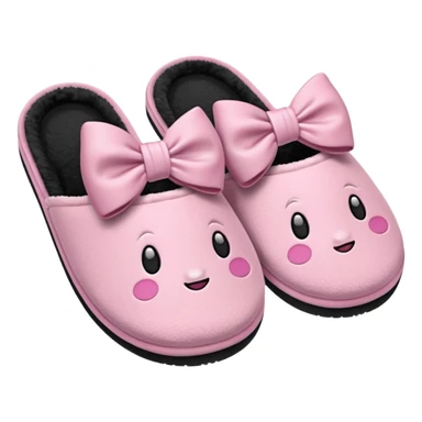 Slippers with a bow sticker