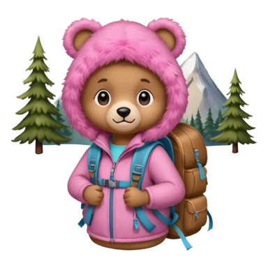 A girly Teddy bear camping sticker