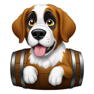 St Bernard with whiskey barrel sticker