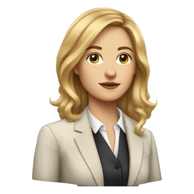 Lawyer white girl with dark honey blonde hair and hazel eyes sticker