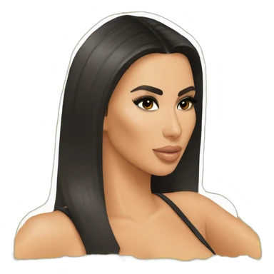 Kim kardashian with from behind selfi sticker