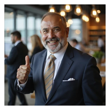 indian businessman encouraging customers sticker