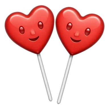 2 Christmas red heart-shaped lollipops sticker