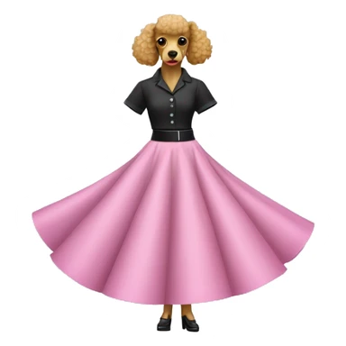 Poodle skirt sticker