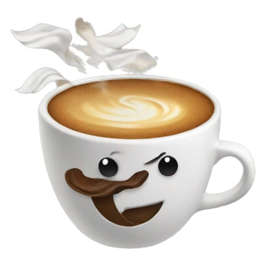 coffee flying around the wind sticker