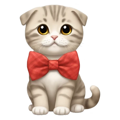 The Scottish fold cat with bow sticker