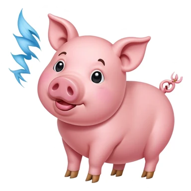 Wind blowing on a pig sticker