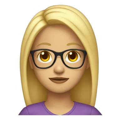 girl with blonde hair and glasses full body  sticker