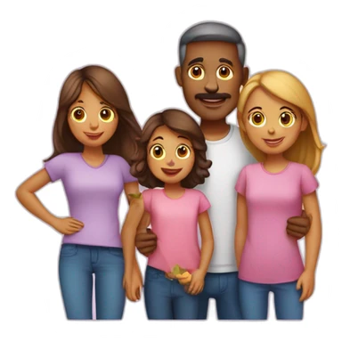 Famille de 5. Maman papa et 3 filles sticker