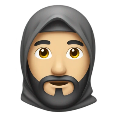 Homme Barbue qui porte un hijab sticker