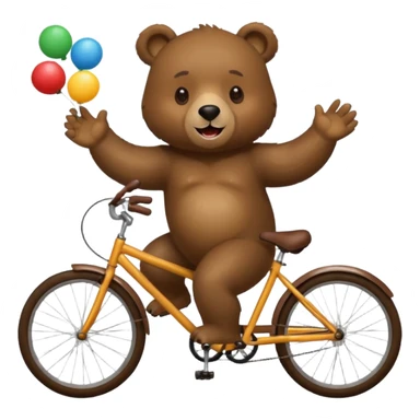 Bear juggling riding a bicycle  sticker