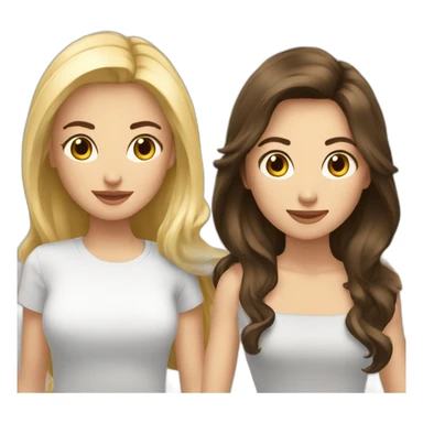 Deux meilleures amies une blonde une brune sticker