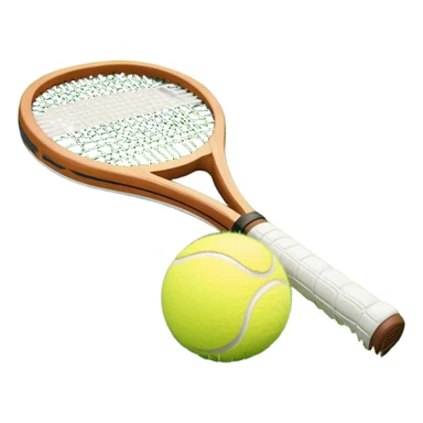 A detailed tennis racket resting on lush green grass beside a bright yellow tennis ball. The scene captures the essence of classic lawn tennis, with a crisp and clean background emphasizing the elegance and tradition of the sport sticker