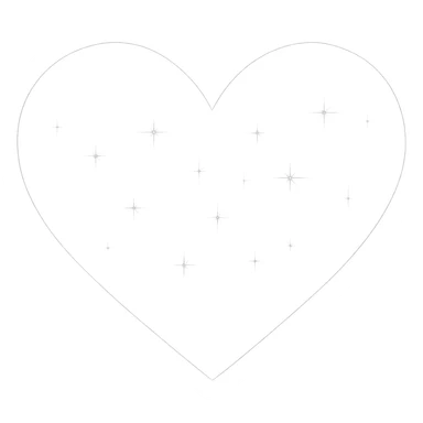 Modify the heart with a night sky gradient to black night theme with a black gradient, more stars, and a soft glow. Remove the background entirely  sticker
