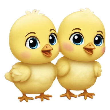 twin baby chicks  sticker