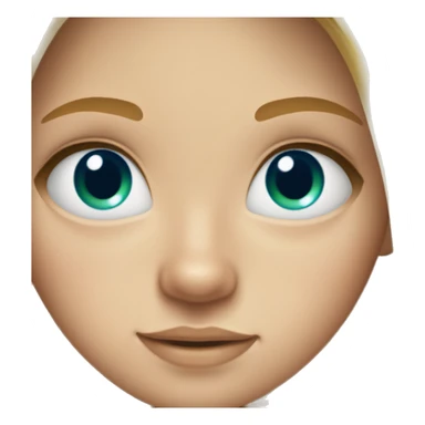 Girl with long blonde hair, freckles on her cheeks and bright blue and green eyes  sticker