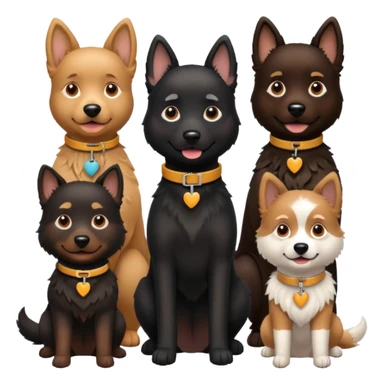 Four Dogs selling a black dog with a collar sticker