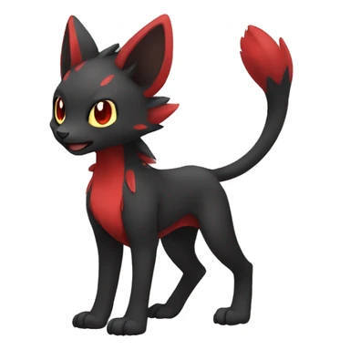 Cute cool black red animal hybrid Fakemon full body sticker