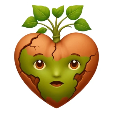 Un corazon humano envuelto en ramas y cembrado en una matera sticker