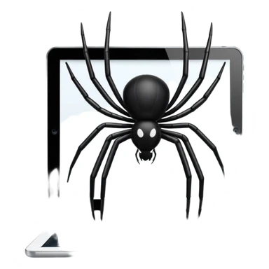 spider sitting on an iPad with code on the screen sticker